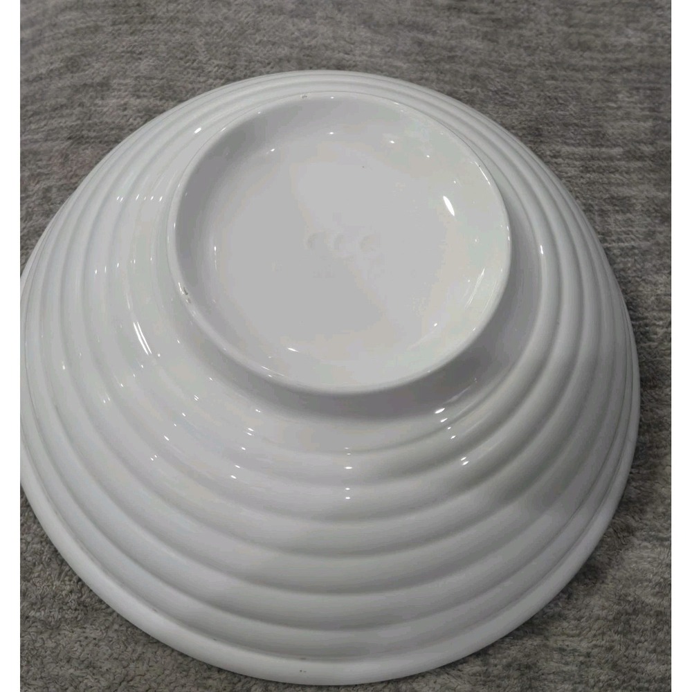 Caffe Italia Large Pasta Serving Bowl White Ceramic Ribbed 12" Italian Bistro - Picture 3 of 4
